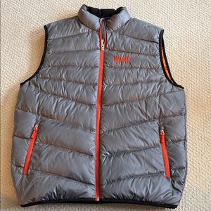 Marker Men's Gray Quilted Vest with Orange Accents
